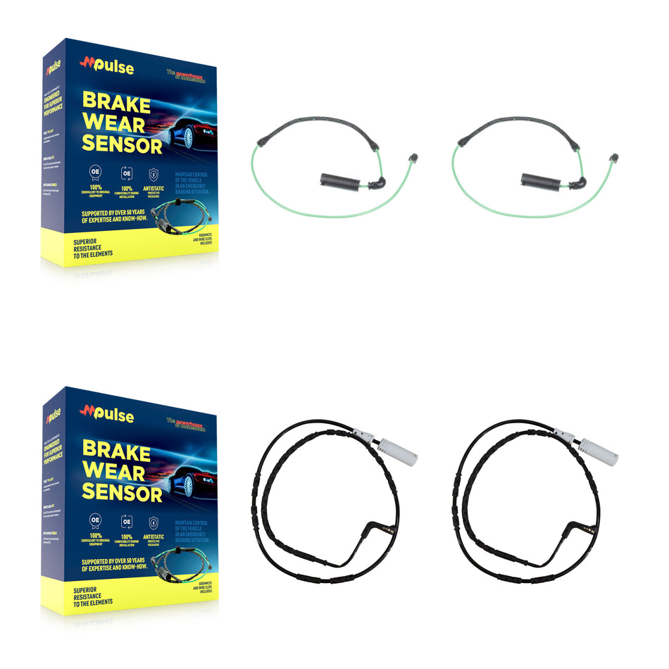 Front Rear Brake Pads Wear Sensor (4 Pack) For 2005 BMW 330xi 3.0L KSE-100145