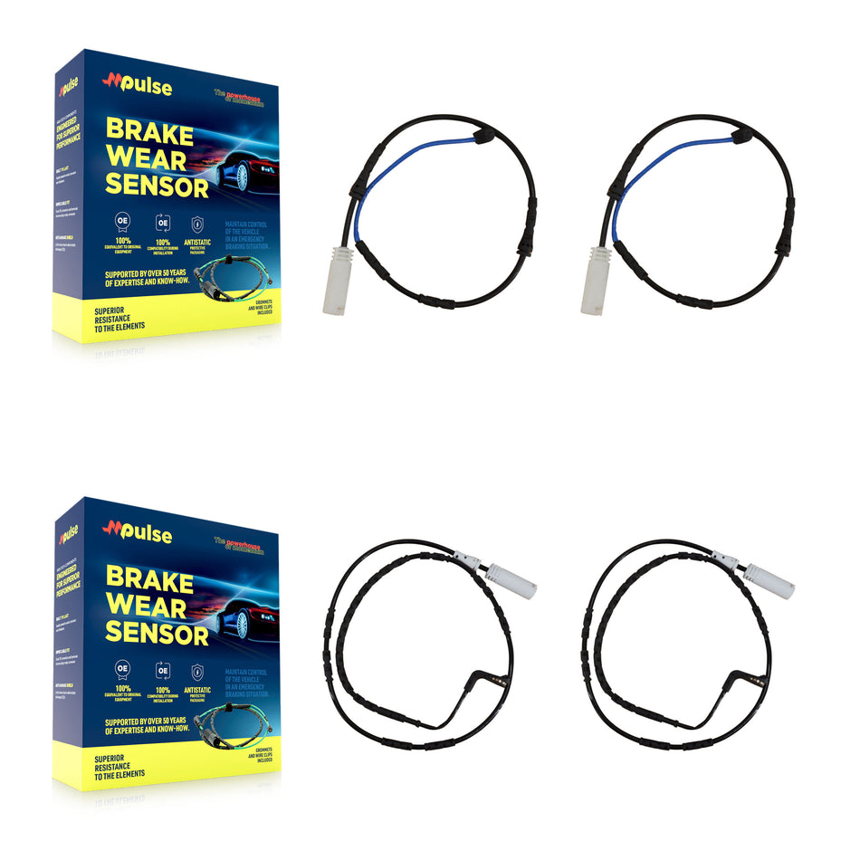 Front Rear Brake Pads Wear Sensor (4 Pack) For BMW 135i 135is 3.0L KSE-100146