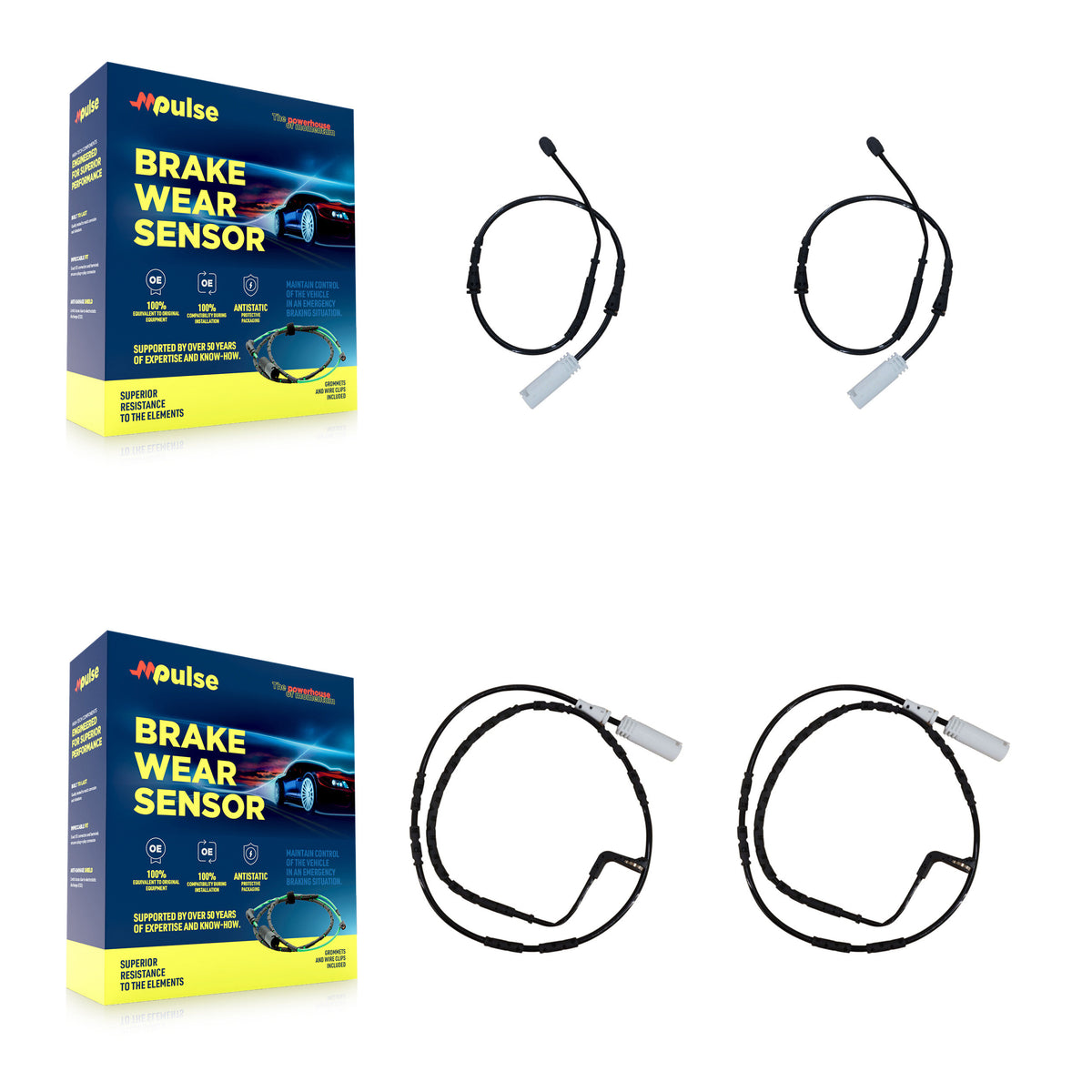 Front Rear Brake Pads Wear Sensor (4 Pack) For BMW 128i 3.0L KSE-100147