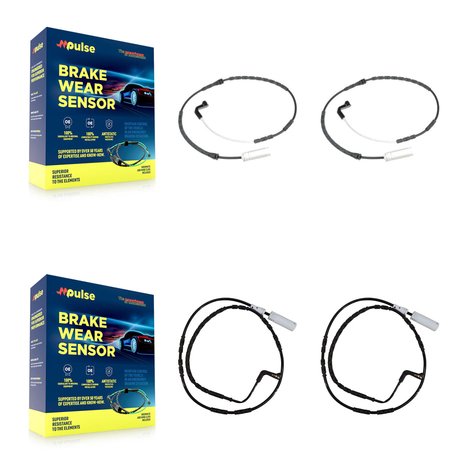 Front Rear Brake Pads Wear Sensor (4 Pack) For 2009-2010 BMW 328i xDrive 335i 3.0L KSE-100148