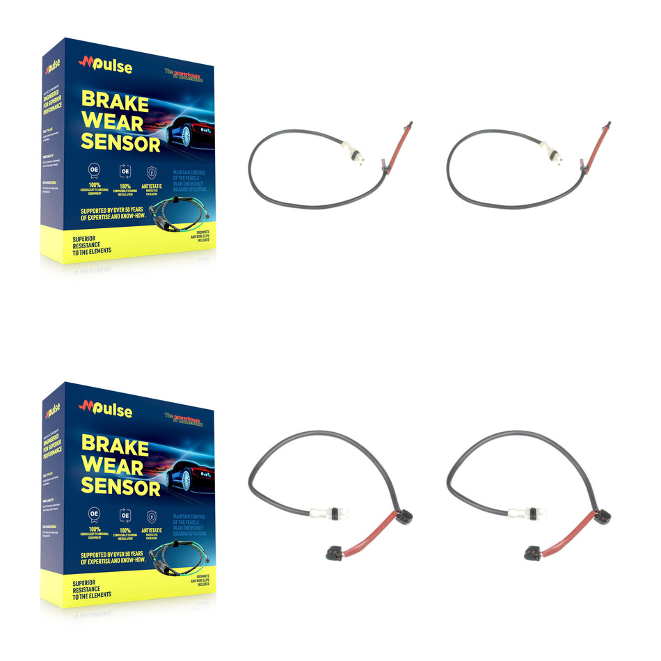 Front Rear Brake Pads Wear Sensor (4 Pack) For 2012 Porsche 911 without Ceramic Rotor KSE-100152