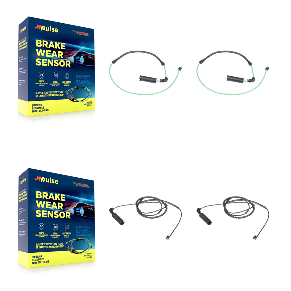 Front Rear Brake Pads Wear Sensor (4 Pack) For BMW 330Ci 325xi 330i 330xi KSE-100159