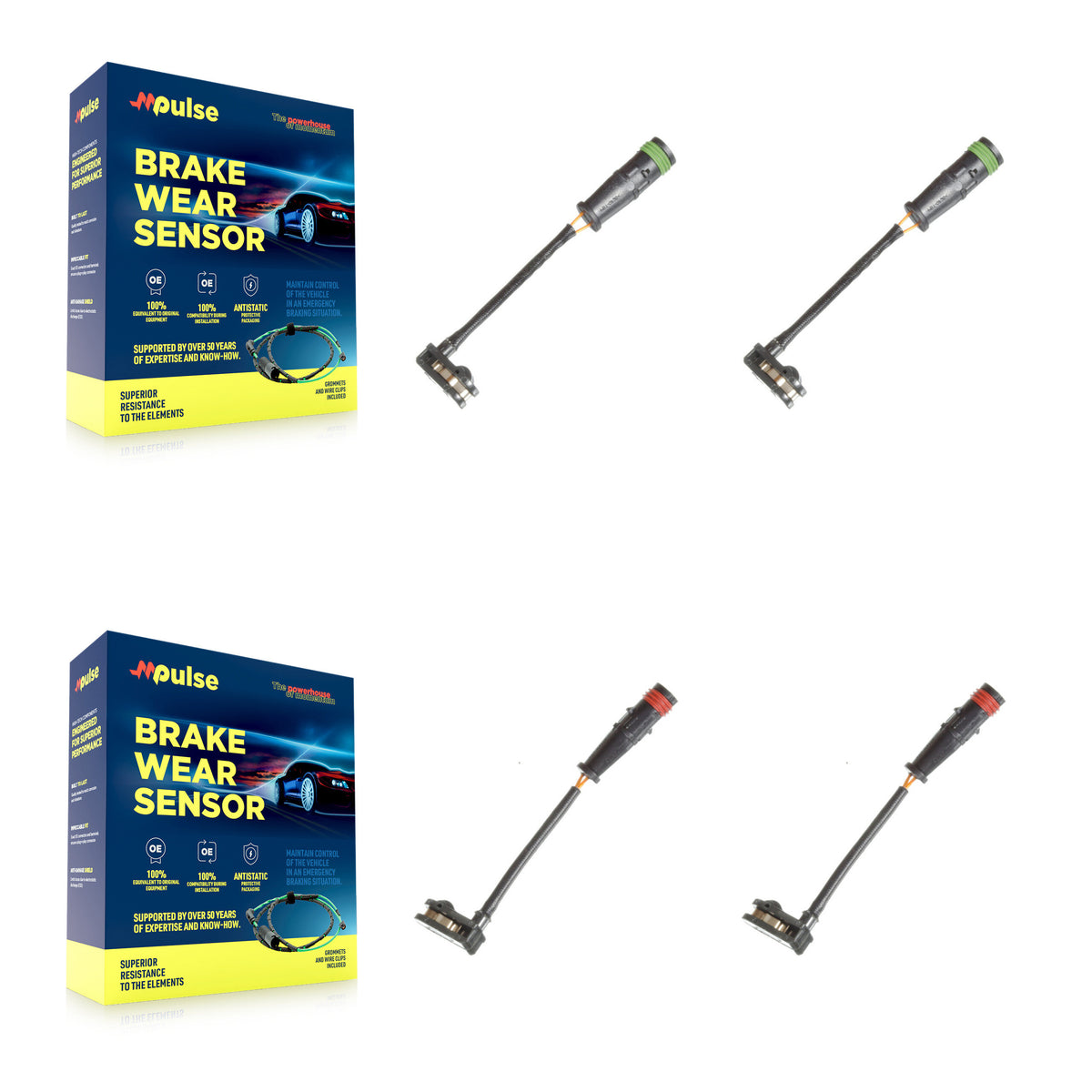 Front Rear Brake Pads Wear Sensor (4 Pack) For Mercedes-Benz Sprinter 2500 3500 Dodge KSE-100164