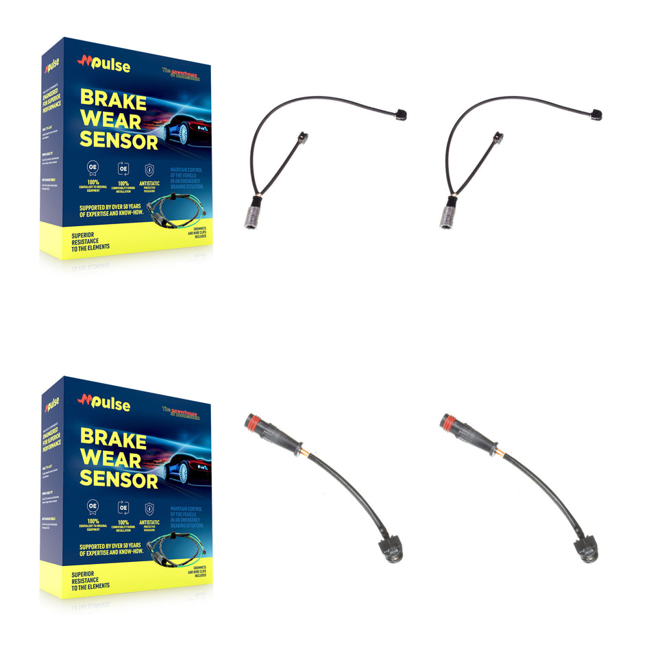 Front Rear Brake Pads Wear Sensor (4 Pack) For 2014 Mercedes-Benz CLS63 AMG S 5.5L KSE-100170