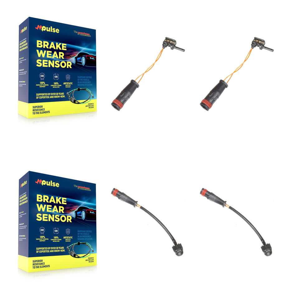 Front Rear Brake Pads Wear Sensor (4 Pack) For 2021 Mercedes-Benz S63 AMG 4.0L KSE-100173