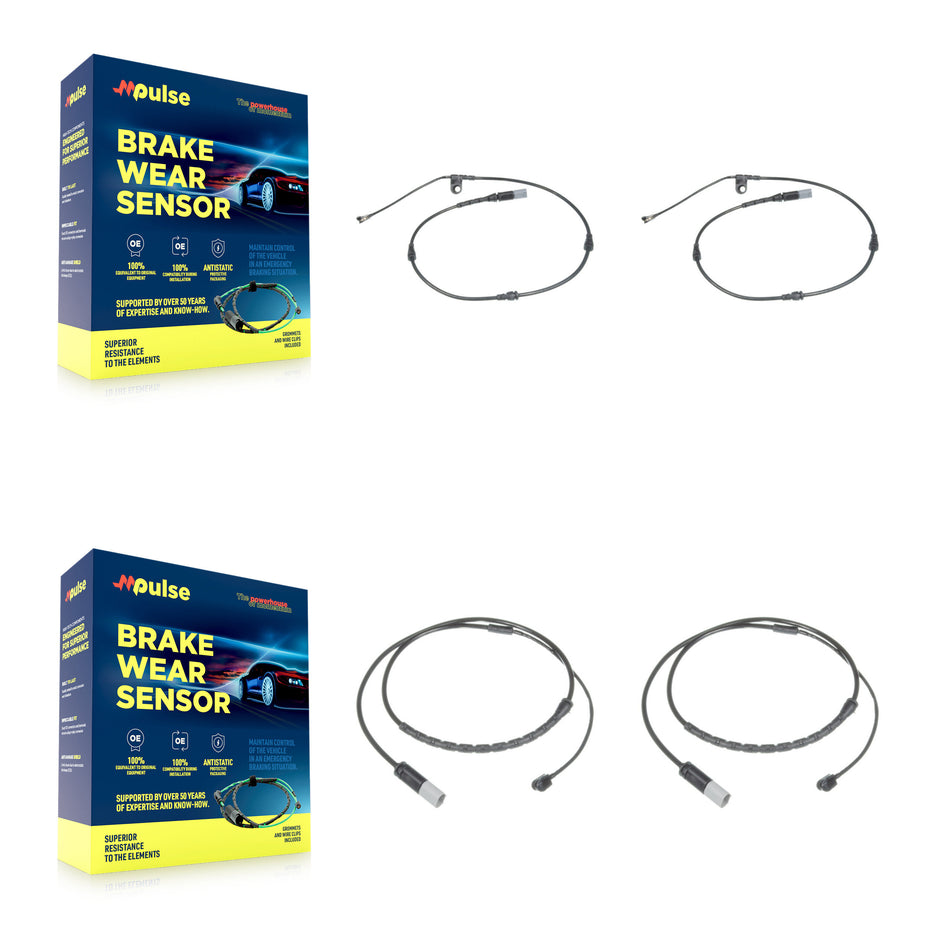 Front Rear Brake Pads Wear Sensor (4 Pack) For 2015-2016 BMW X5 xDrive35d with 3.0L KSE-100191