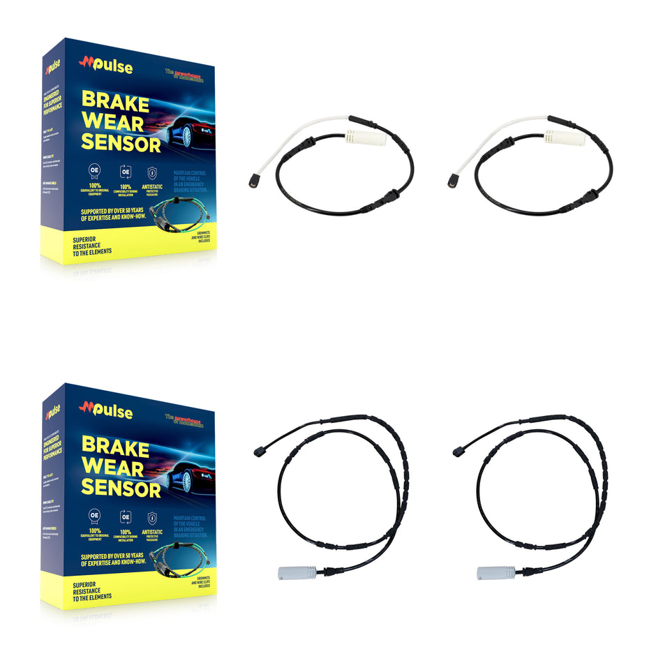 Front Rear Brake Pads Wear Sensor (4 Pack) For BMW 328i xDrive 335i 335is 335d 325i KSE-100212