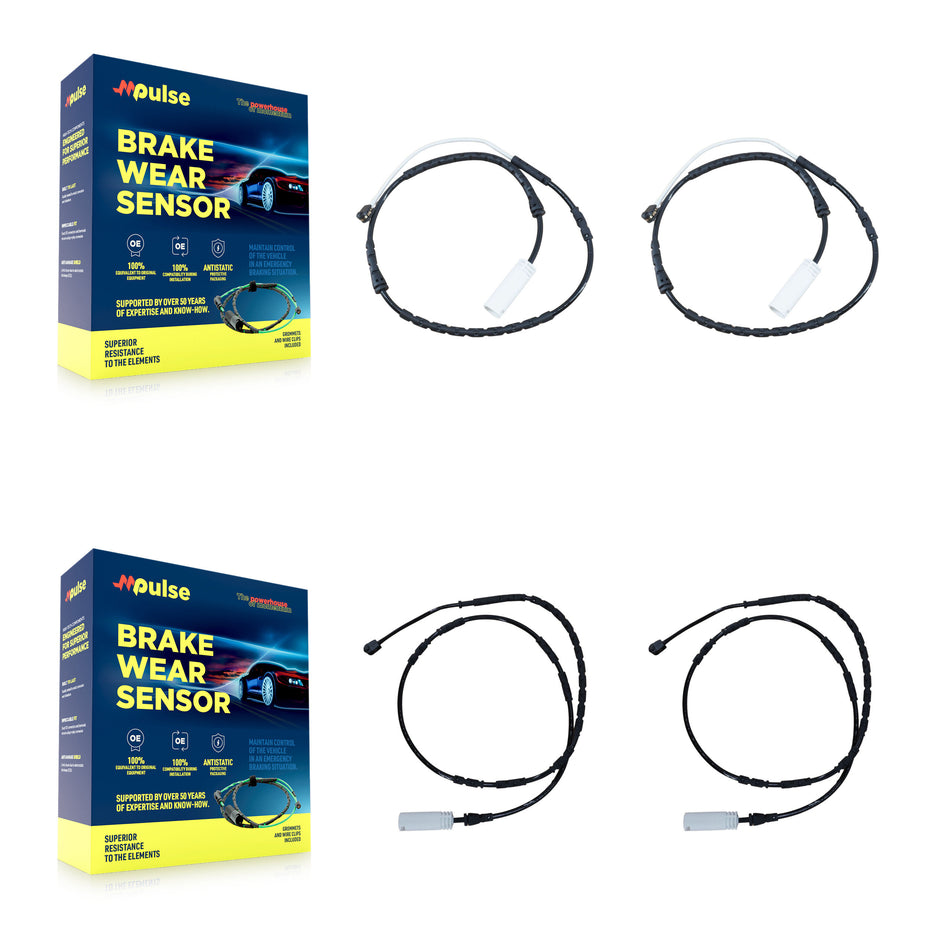 Front Rear Brake Pads Wear Sensor (4 Pack) For 2012 BMW 328i xDrive 3.0L KSE-100213