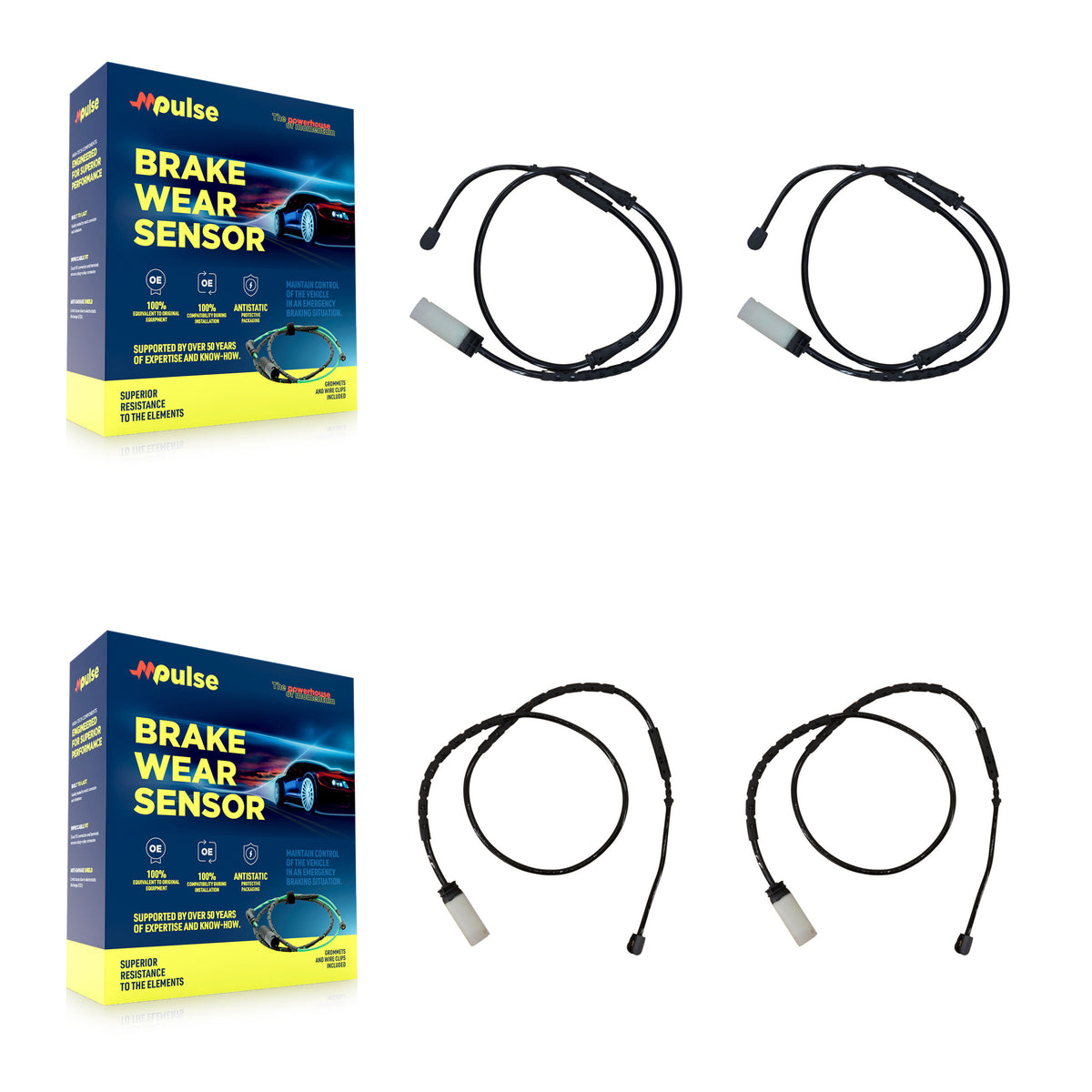 Front Rear Brake Pads Wear Sensor (4 Pack) For Mini Cooper Countryman Paceman KSE-100236