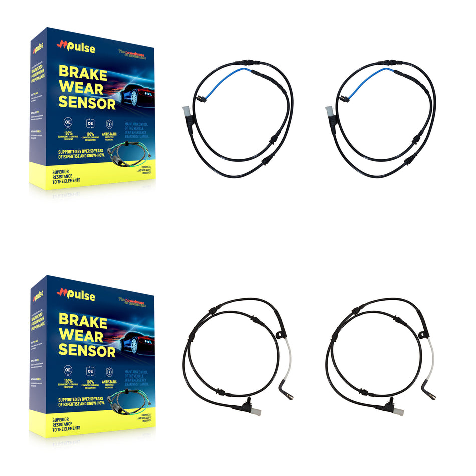 Front Rear Brake Pads Wear Sensor (4 Pack) For Land Rover Range Sport with 380mm Rotor KSE-100244