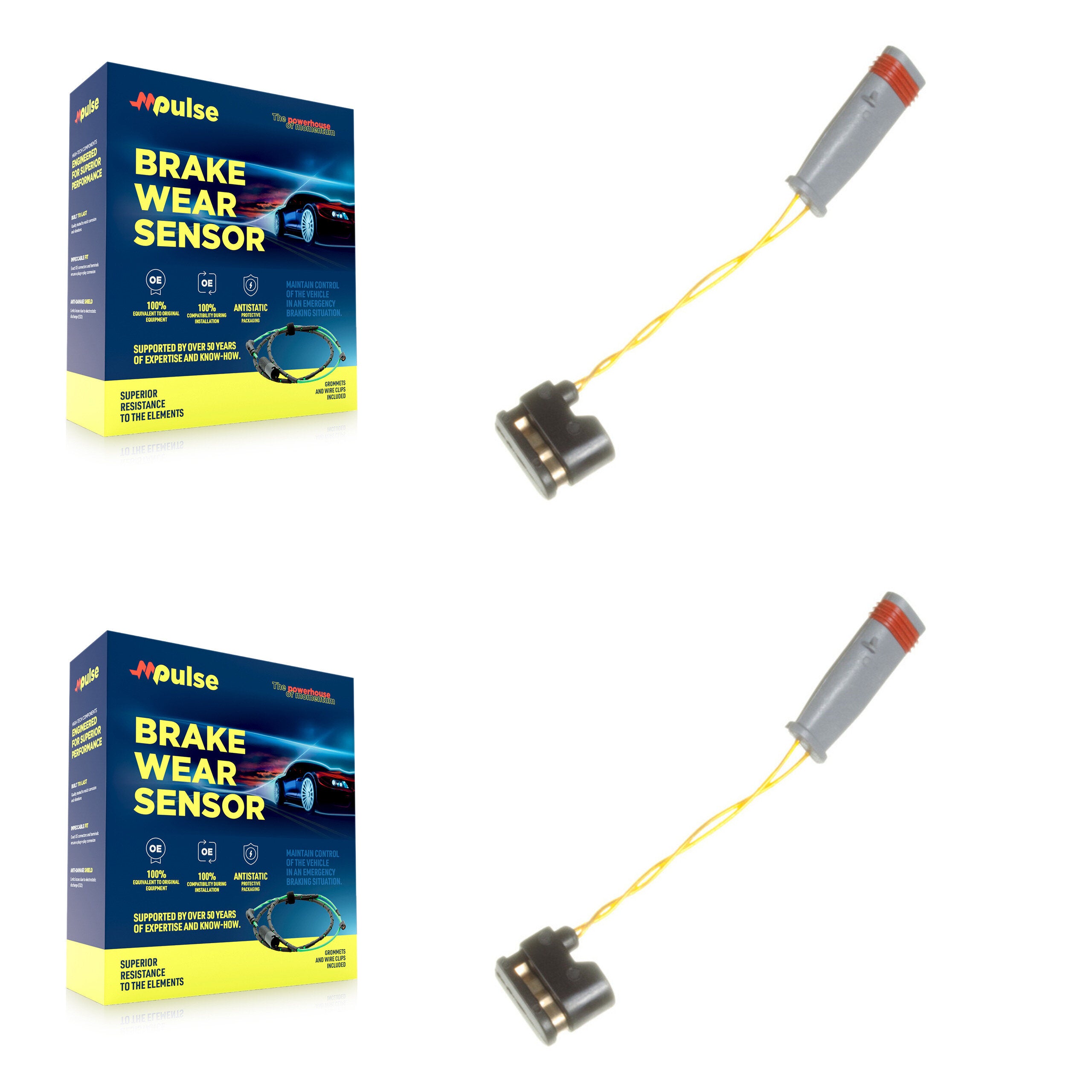 Front Brake Pads Wear Sensor (2 Pack) For 2004-2006 Mercedes-Benz E500 4Matic with 5.0L KSE-100347