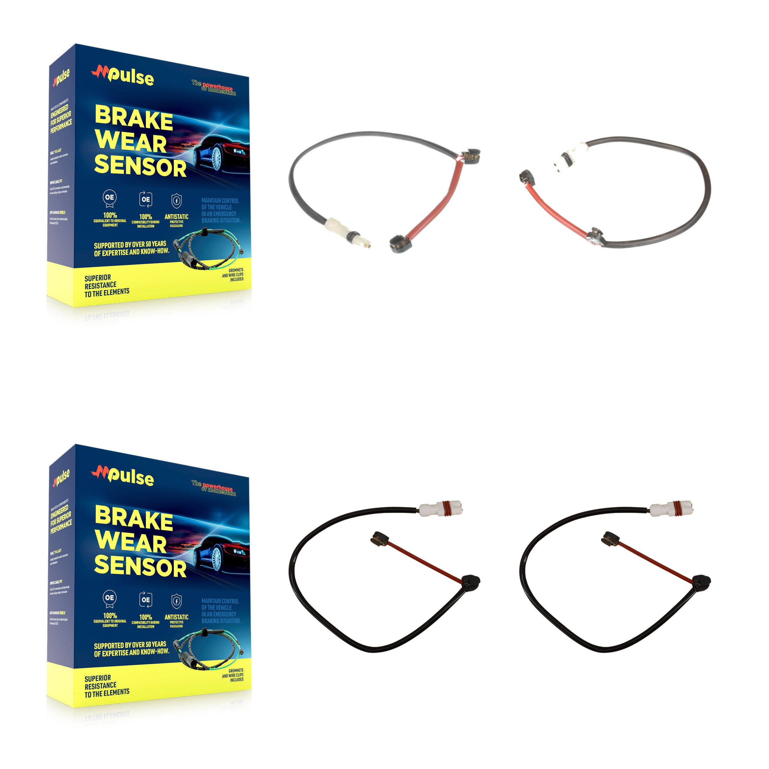 Front Rear Brake Pads Wear Sensor (2 Pack) For Porsche 911 with Ceramic Rotor KSE-100367