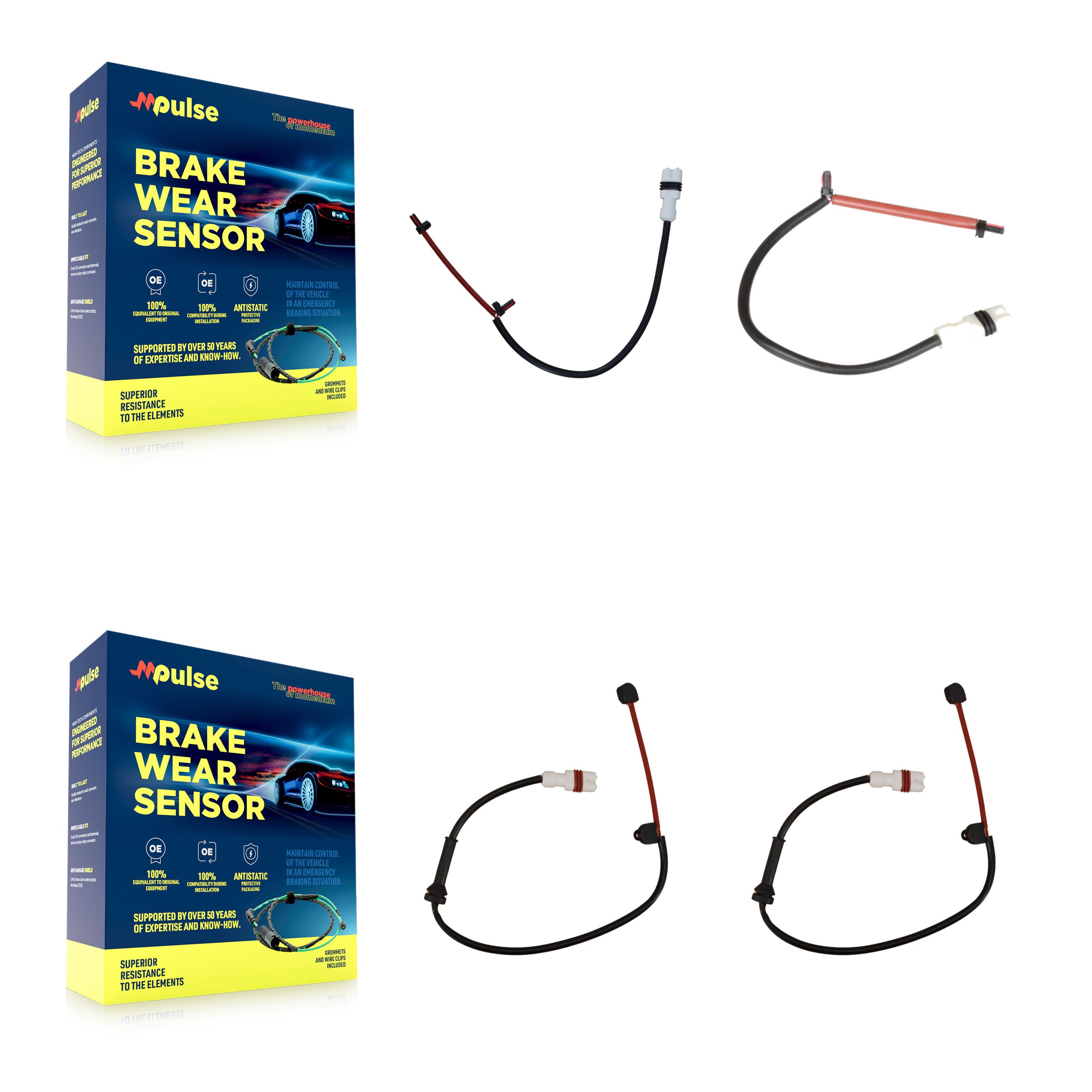 Front Rear Brake Pads Wear Sensor (2 Pack) For Porsche Boxster Cayman 2.7L KSE-100370