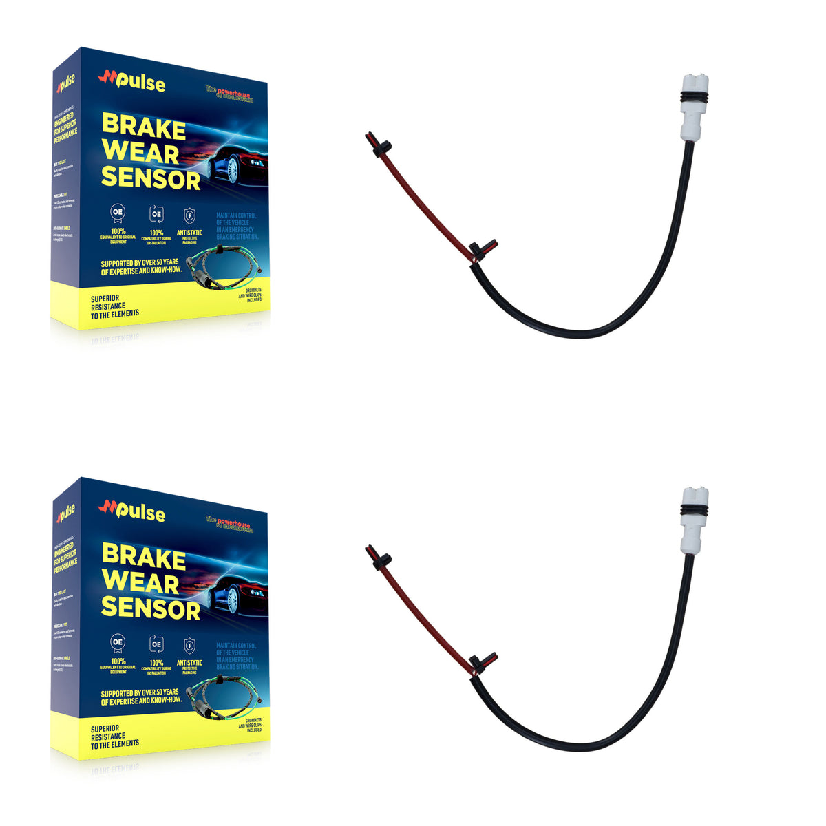 Front Brake Pads Wear Sensor (2 Pack) For Porsche Boxster Cayman without Ceramic Rotor KSE-100391