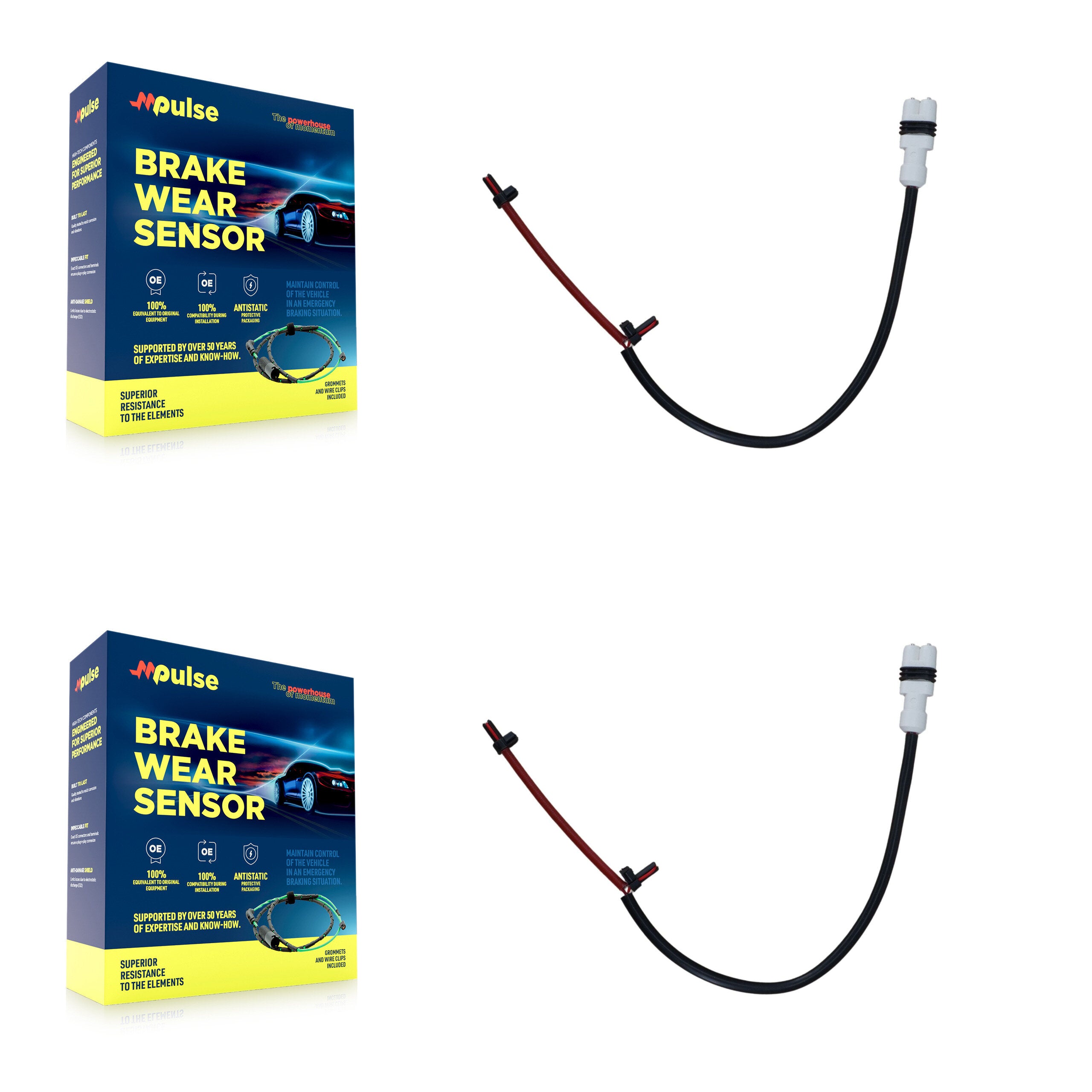 Front Brake Pads Wear Sensor (2 Pack) For Porsche Boxster Cayman without Ceramic Rotor KSE-100391