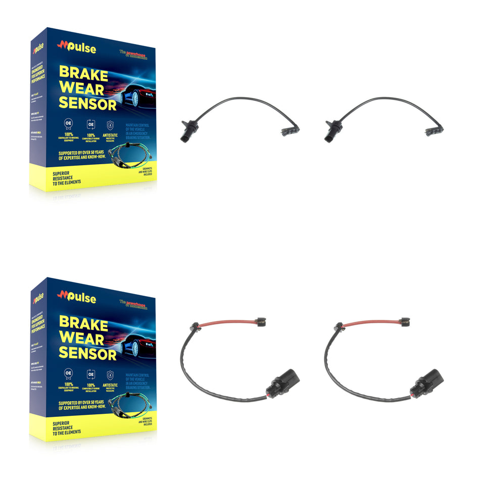 Front Rear Brake Pads Wear Sensor (4 Pack) For 2011 Audi A6 KSE-100404
