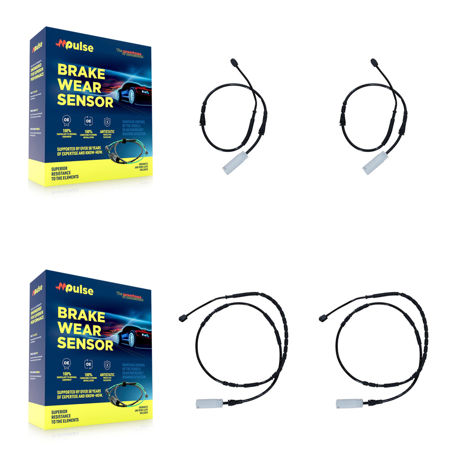 Front Rear Brake Pads Wear Sensor (4 Pack) For BMW 128i 125i KSE-100409