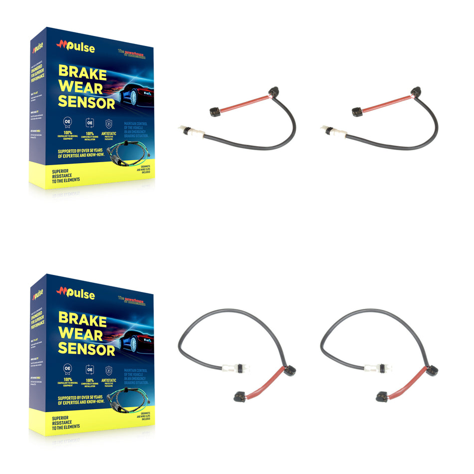 Front Rear Brake Pads Wear Sensor (4 Pack) For 10-11 Porsche 911 without Ceramic Rotor KSE-100413