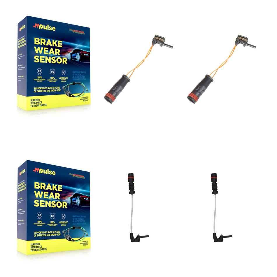 Front Rear Brake Pads Wear Sensor (4 Pack) For 2017 Mercedes-Benz E200 2.0L KSE-100421