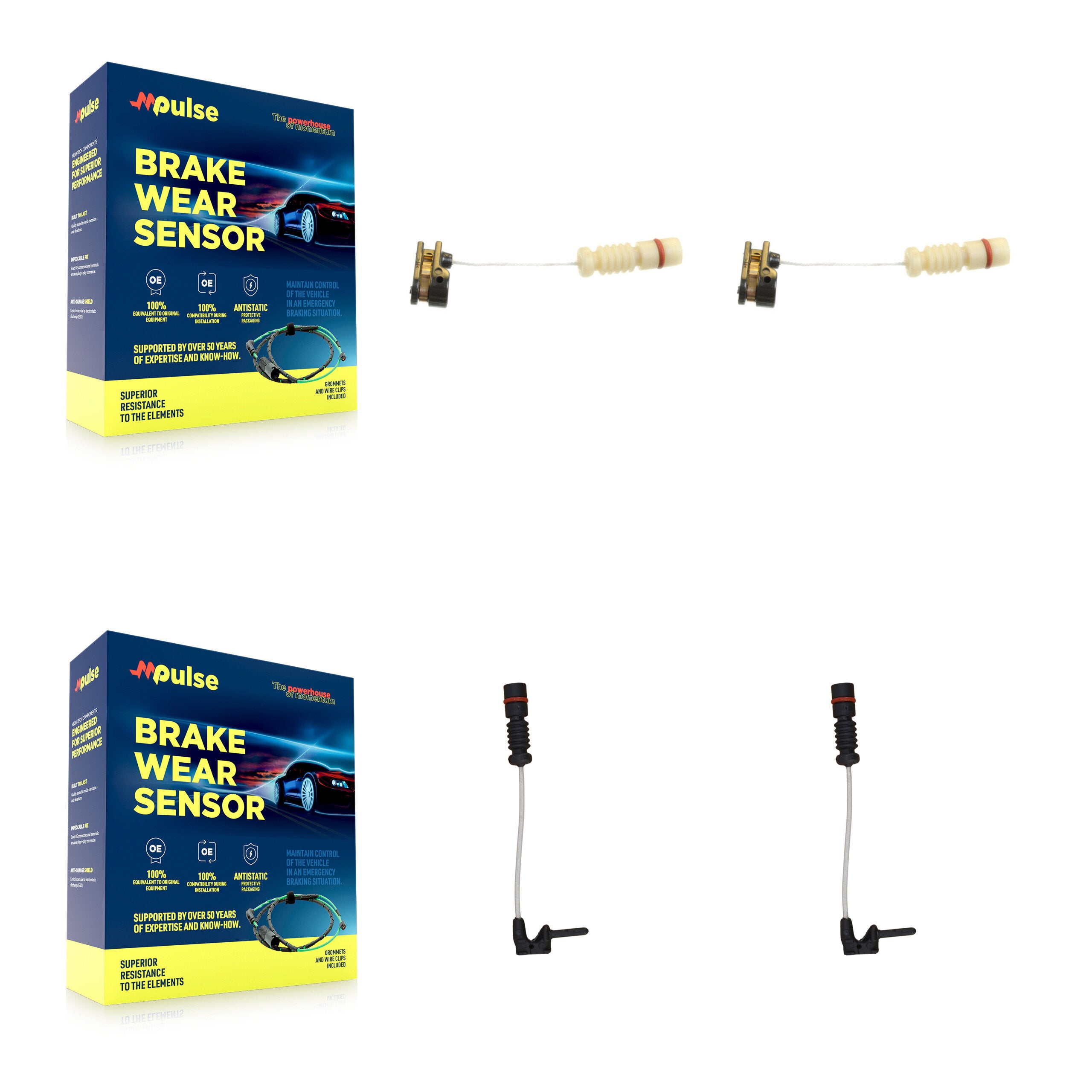 Front Rear Brake Pads Wear Sensor (4 Pack) For Mercedes-Benz E430 E55 AMG C43 KSE-100422