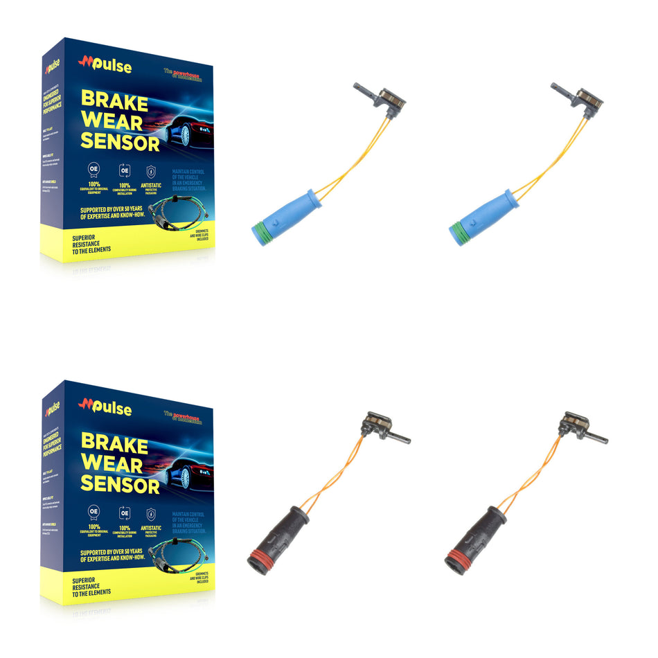 Front Rear Brake Pads Wear Sensor (4 Pack) For Mercedes-Benz C250 E400 KSE-100438