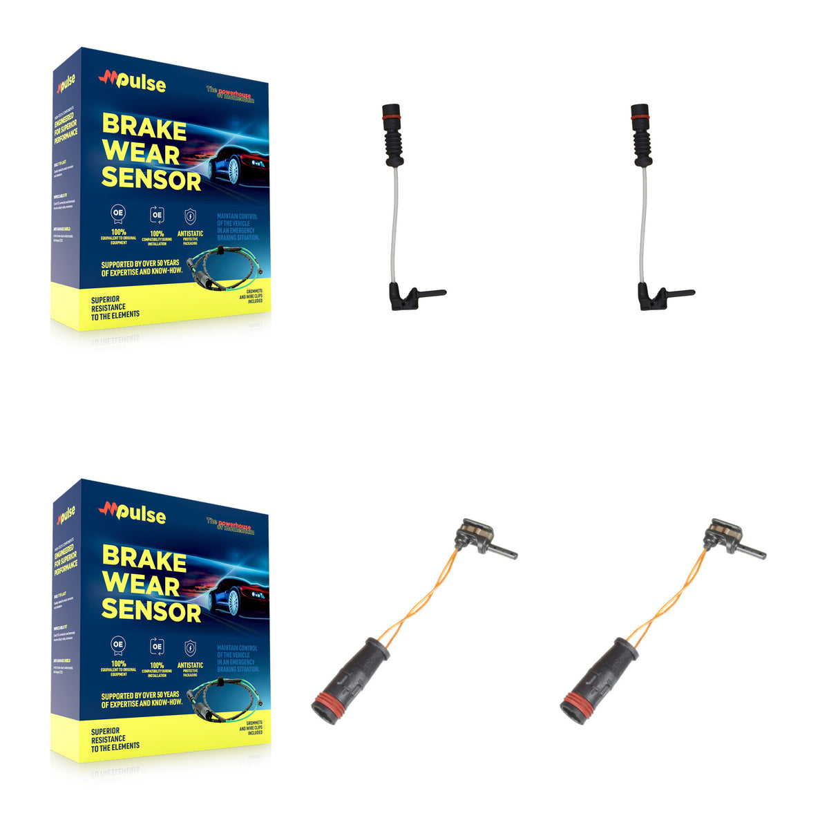 Front Rear Brake Pads Wear Sensor (4 Pack) For Mercedes-Benz CLK320 S600 KSE-100441