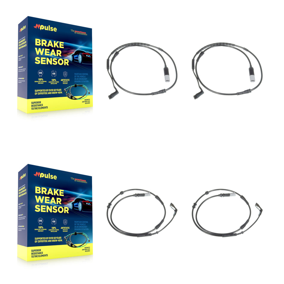 Front Rear Brake Pads Wear Sensor (4 Pack) For 2009 BMW 750i 750Li KSE-100448