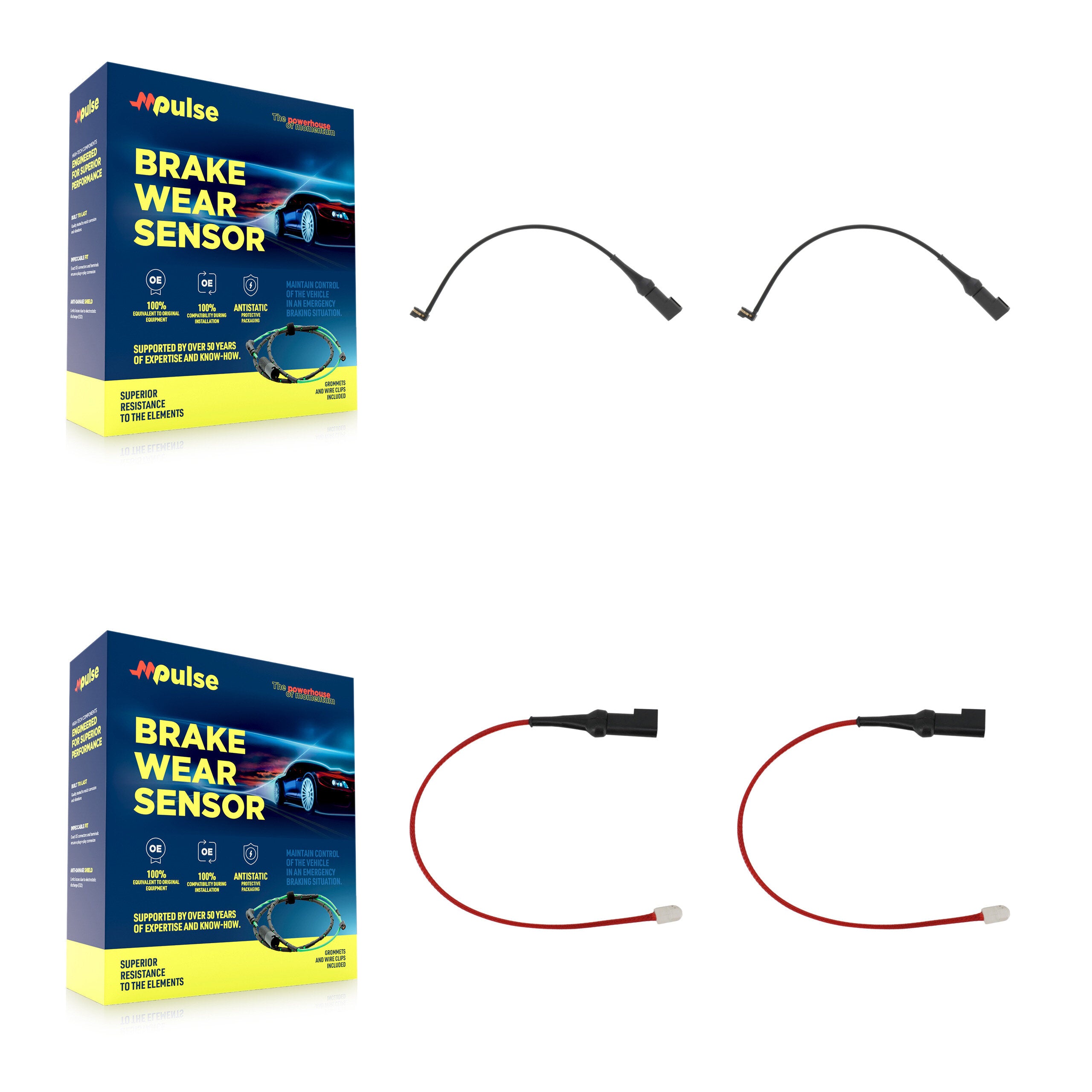 Front Rear Brake Pads Wear Sensor (4 Pack) For Ford Transit with Single Wheels (SRW) KSE-100490