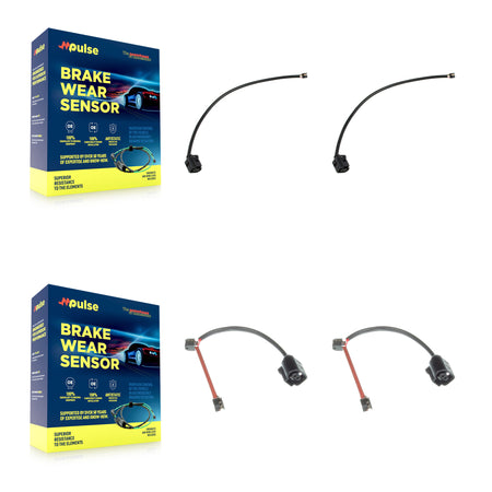 Front Rear Brake Pads Wear Sensor (4 Pack) For Audi Q7 with Ceramic Composite KSE-100500