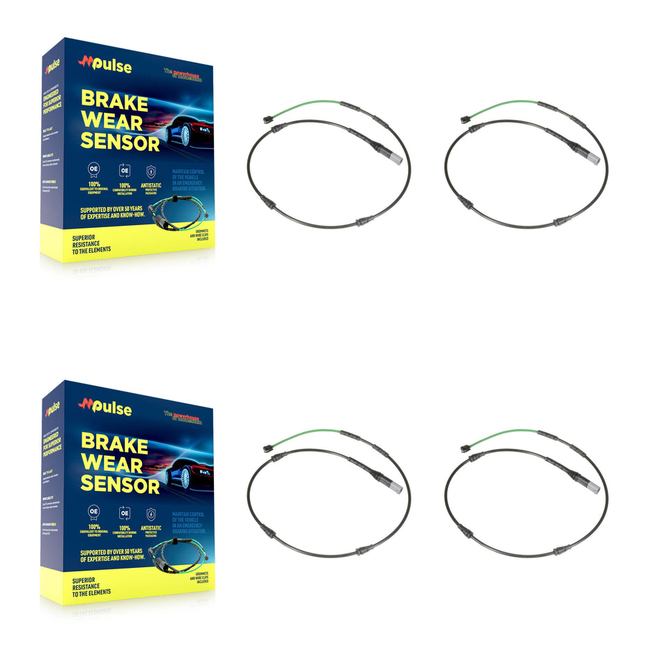 Front Rear Brake Pads Wear Sensor (4 Pack) For 2015-2016 BMW X5 M with 4.4L KSE-100509