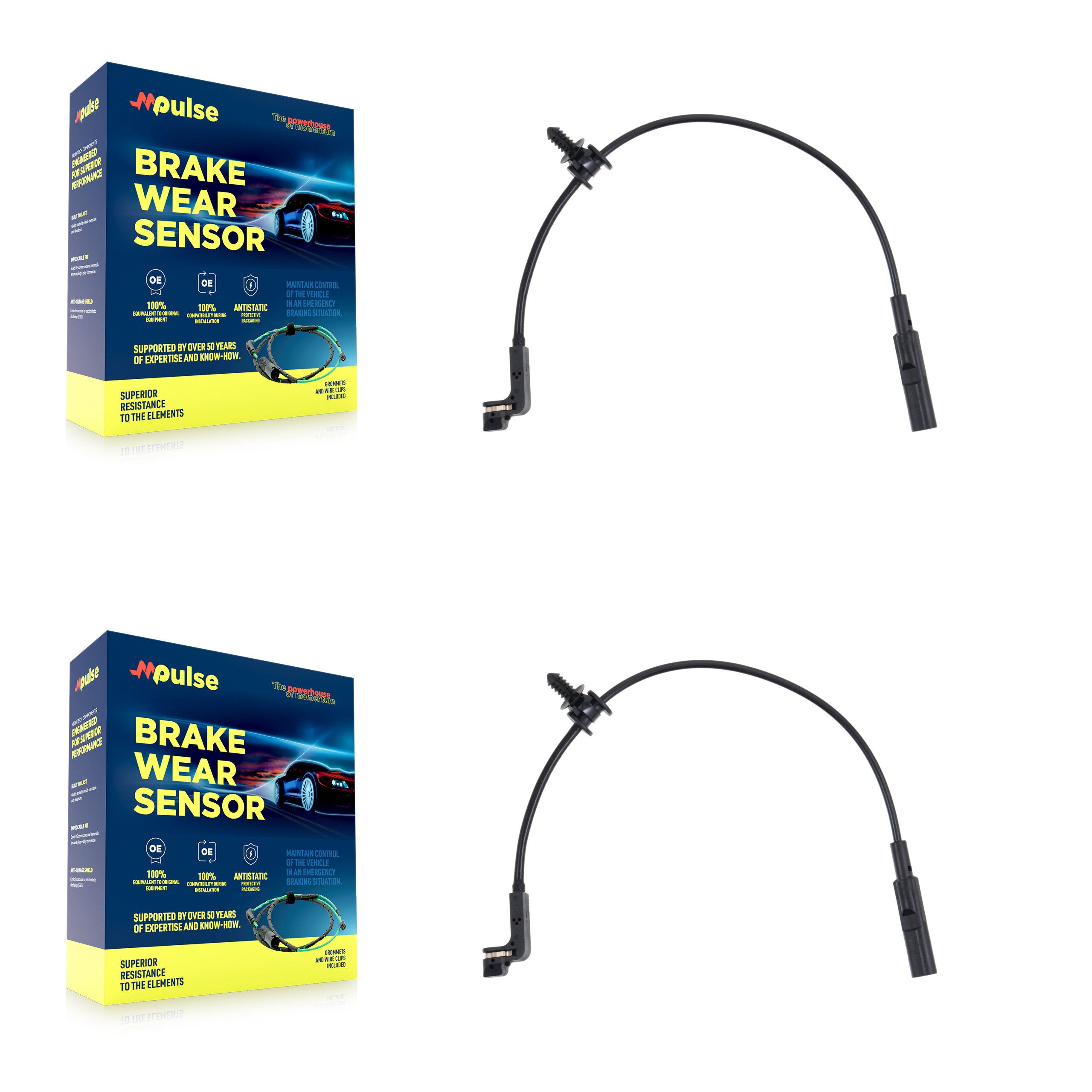 Rear Brake Pads Wear Sensor (2 Pack) For GMC Chevrolet Sierra 2500 HD Silverado 3500 6.6L KSE-100516