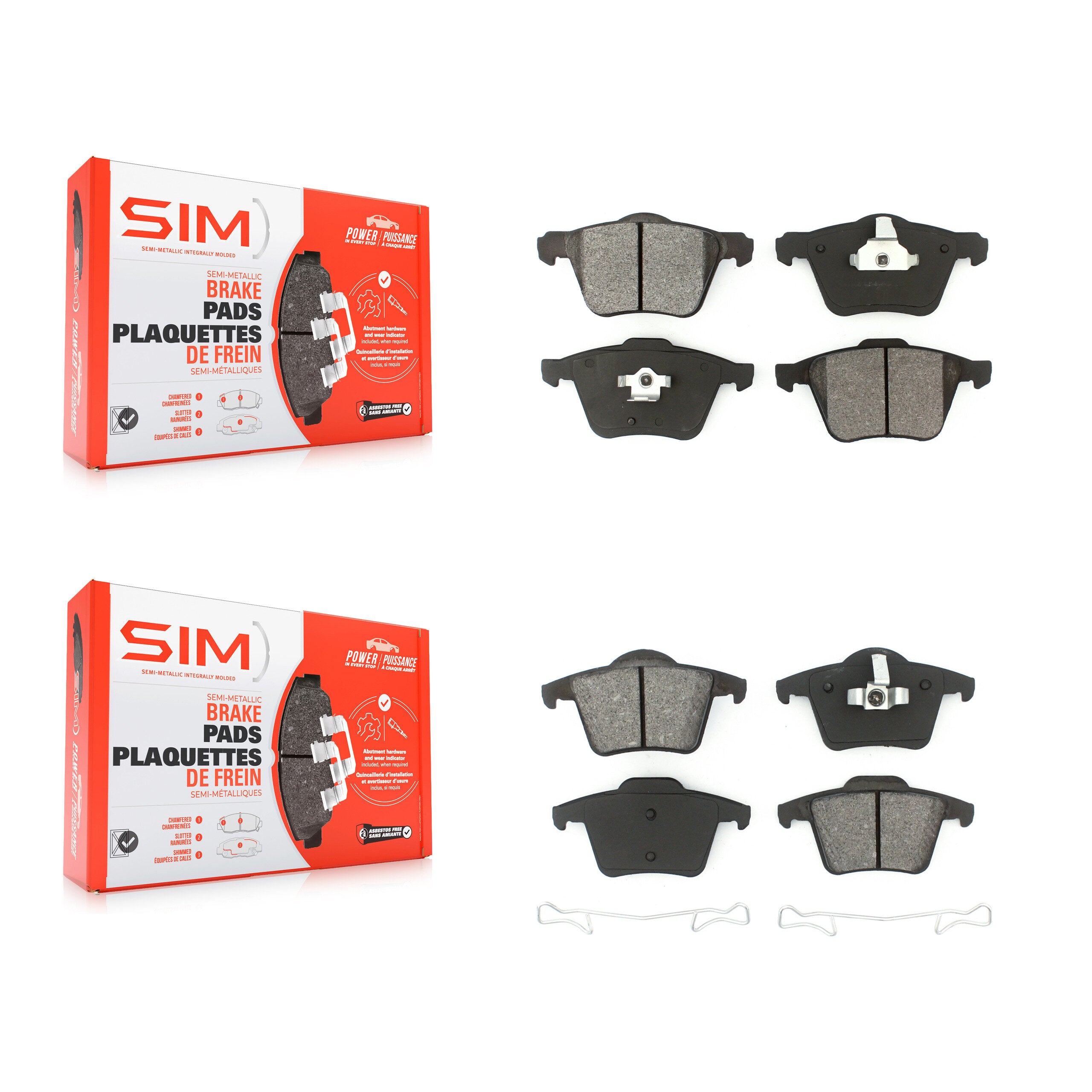 Front Rear Semi-Metallic Brake Pads Kit For Volvo XC90 With 336mm Diameter Rotor KSM-100009
