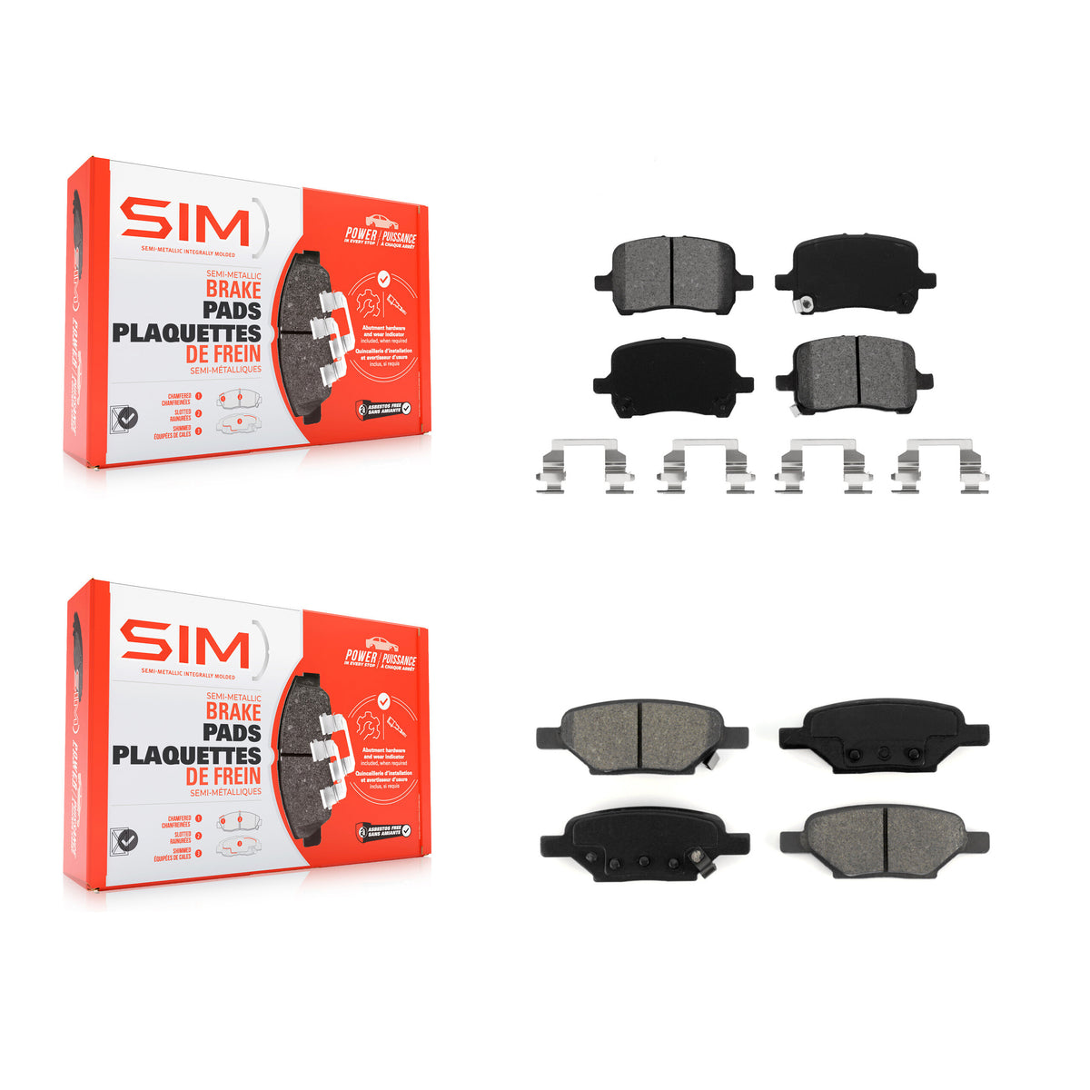 Front Rear Semi-Metallic Brake Pads Kit For Chevrolet Pontiac Cobalt G5 Saturn Ion Malibu KSM-100018