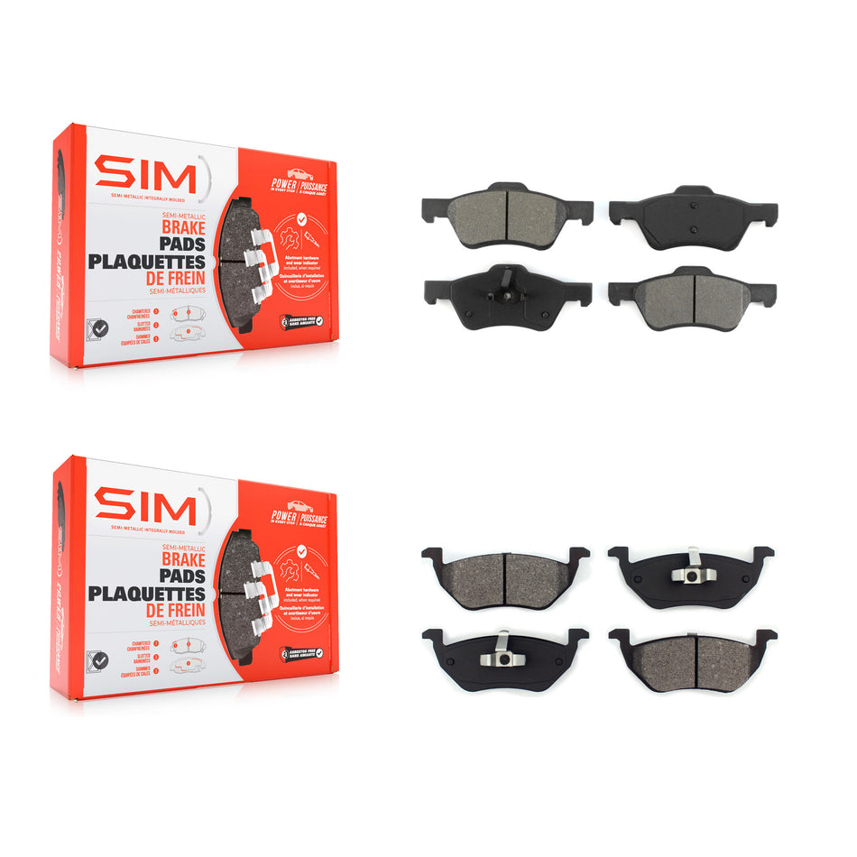 Front Rear Semi-Metallic Brake Pads Kit For Ford Escape Mercury Mariner KSM-100027