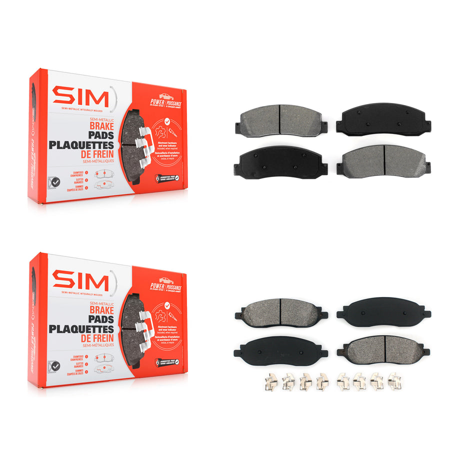Front Rear Semi-Metallic Brake Pads Kit For 2005-2007 Ford F-350 Super Duty F-250 KSM-100037