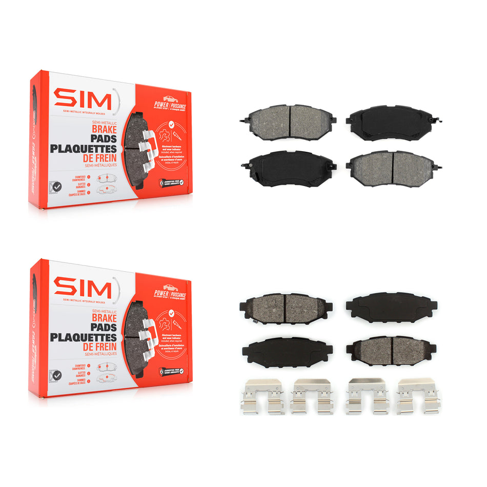 Front Rear Semi-Metallic Brake Pads Kit For Subaru WRX KSM-100043