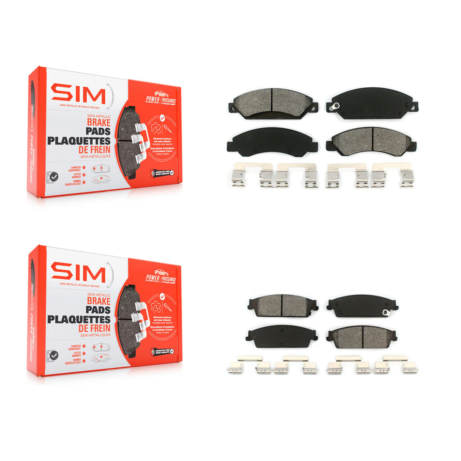 Front Rear Semi-Metallic Brake Pads Kit For Chevrolet Avalanche Cadillac GMC Tahoe Yukon KSM-100052