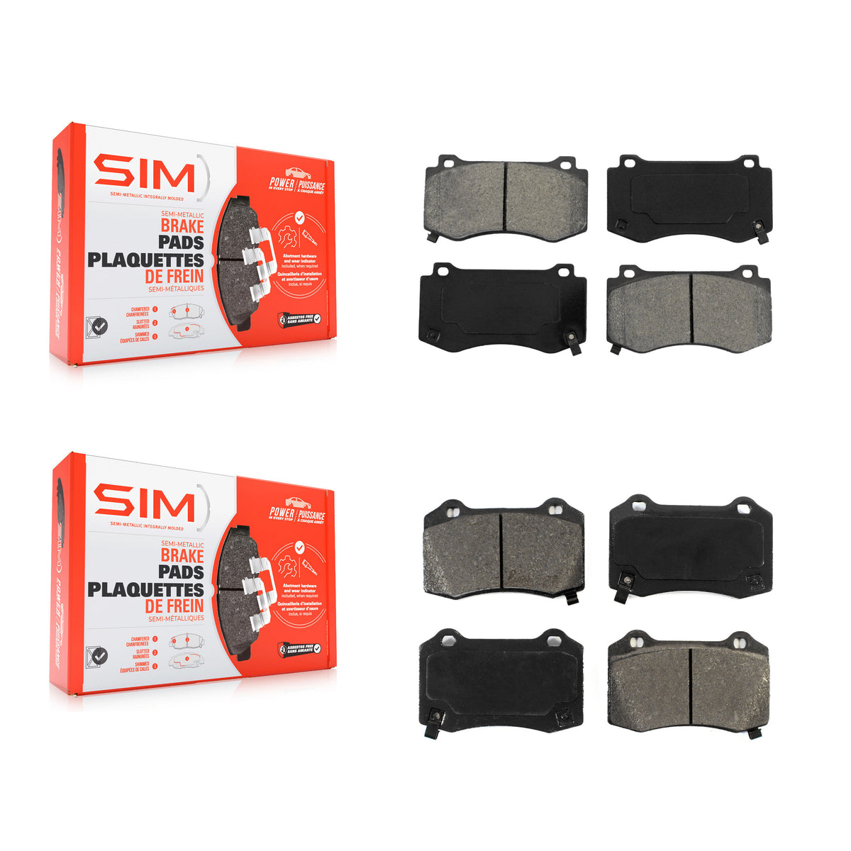 Front Rear Semi-Metallic Brake Pads Kit For Dodge Charger Chrysler 300 Challenger Jeep KSM-100063