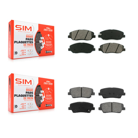 Front Rear Semi-Metallic Brake Pads Kit For Kia Sedona Hyundai Entourage Genesis Borrego KSM-100080
