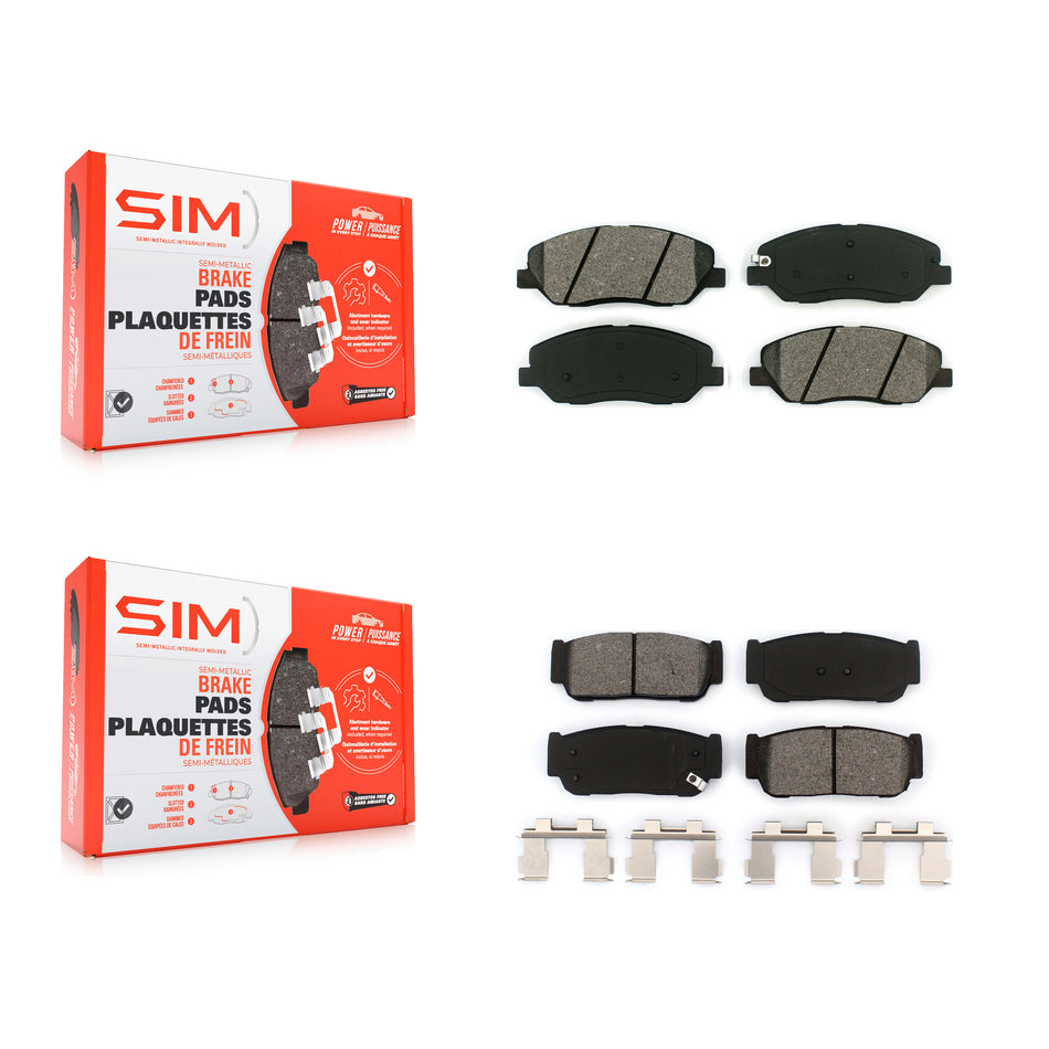 Front Rear Semi-Metallic Brake Pads Kit For Hyundai Entourage Kia Sedona To 04/27/06 KSM-100083