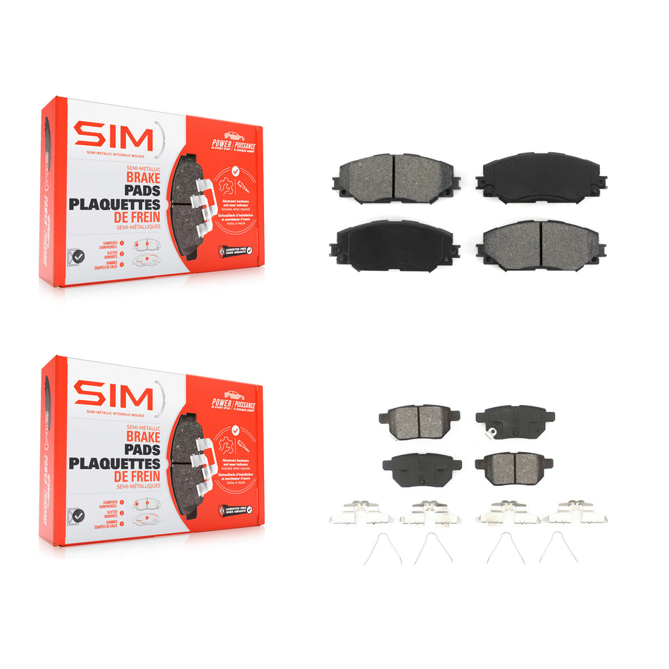 Front Rear Semi-Metallic Brake Pads Kit For Toyota Corolla Matrix Pontiac Vibe Scion xB KSM-100090