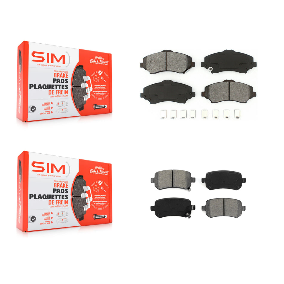 Front Rear Semi-Metallic Brake Pads Kit For Dodge Grand Caravan Journey Chrysler Town & KSM-100099