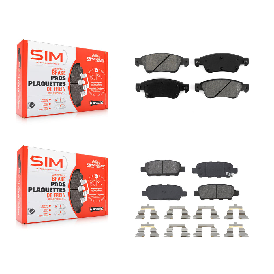 Front Rear Semi-Metallic Brake Pads Kit For INFINITI G35 Q60 With Single Piston Caliper KSM-100101