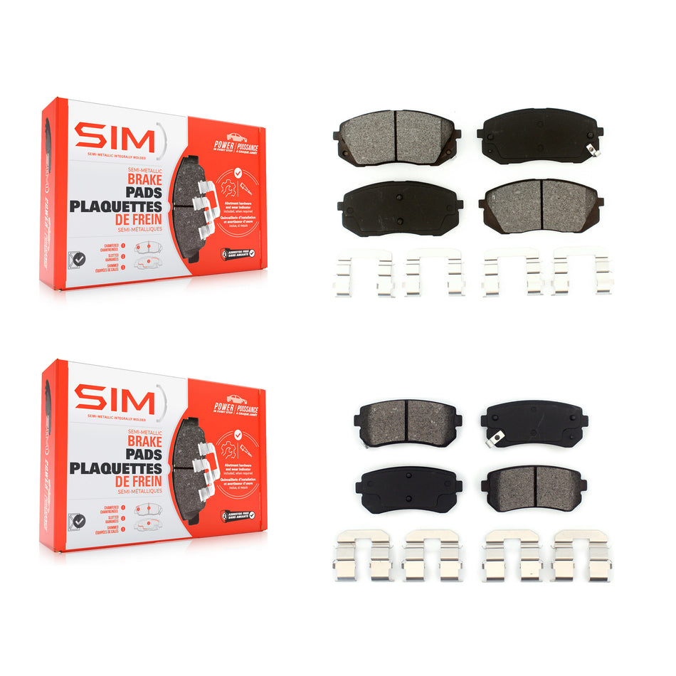 Front Rear Semi-Metallic Brake Pads Kit For Hyundai Tucson Kia Sportage Cadenza KSM-100105