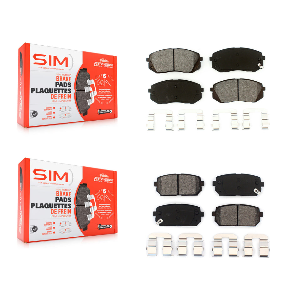 Front Rear Semi-Metallic Brake Pads Kit For 2007-2012 Kia Rondo KSM-100106