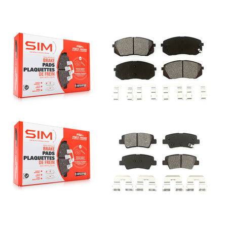 Front Rear Semi-Metallic Brake Pads Kit For Hyundai Sonata Kia Soul EV Cadenza KSM-100107