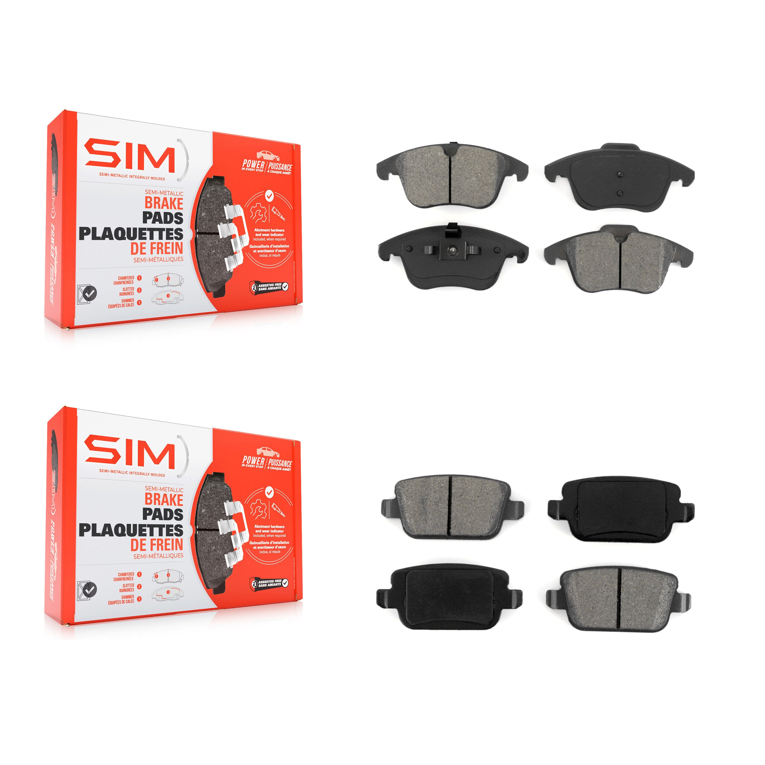 Front Rear Semi-Metallic Brake Pads Kit For Land Rover LR2 Volvo S80 KSM-100113