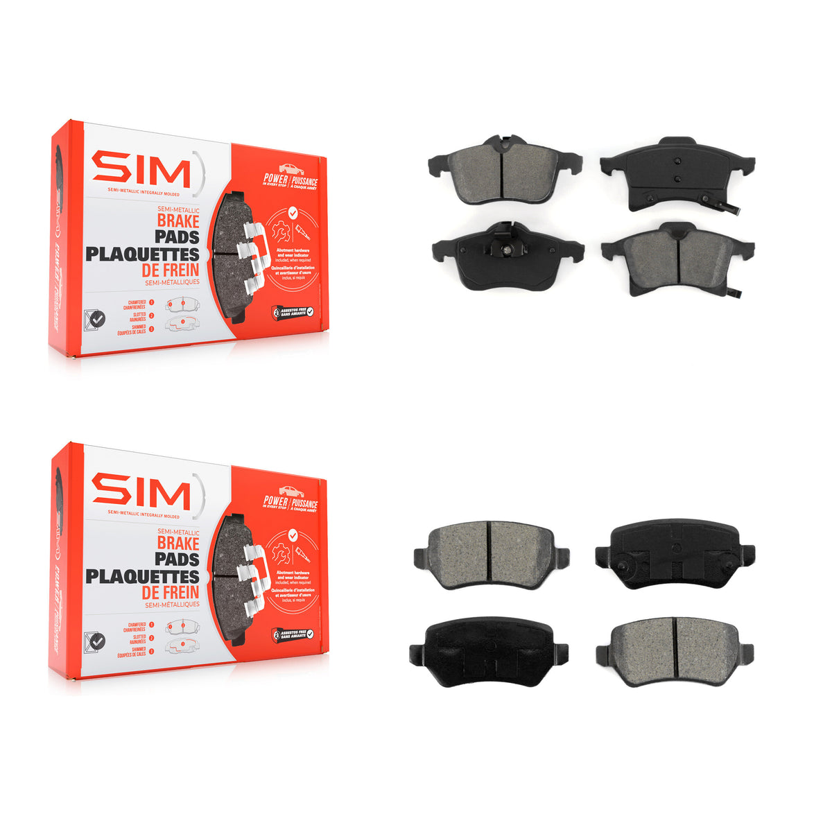 Front Rear Semi-Metallic Brake Pads Kit For 2008-2009 Saturn Astra KSM-100132