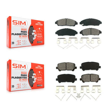 Front Rear Semi-Metallic Brake Pads Kit For Honda Pilot Acura MDX ZDX KSM-100145