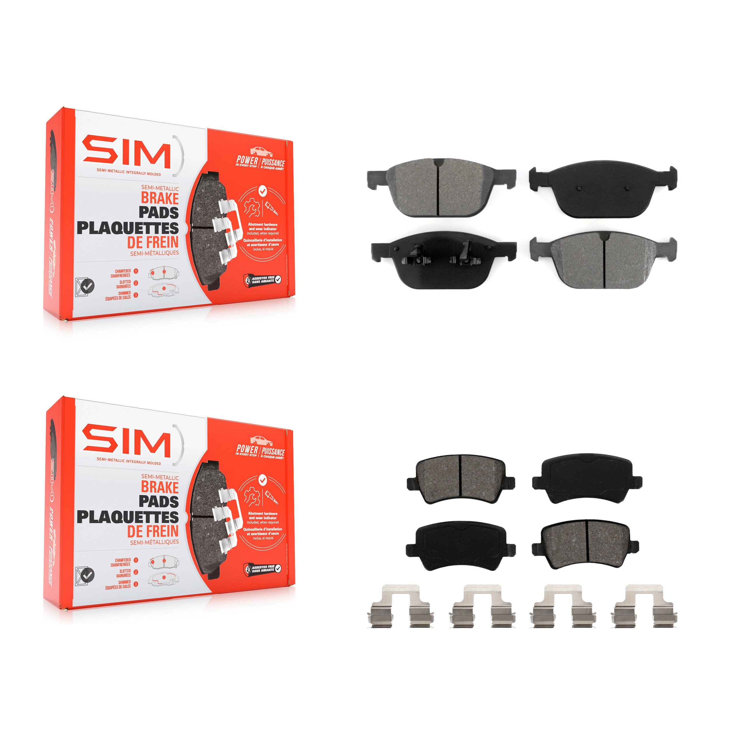 Front Rear Semi-Metallic Brake Pads Kit For Volvo XC60 KSM-100155